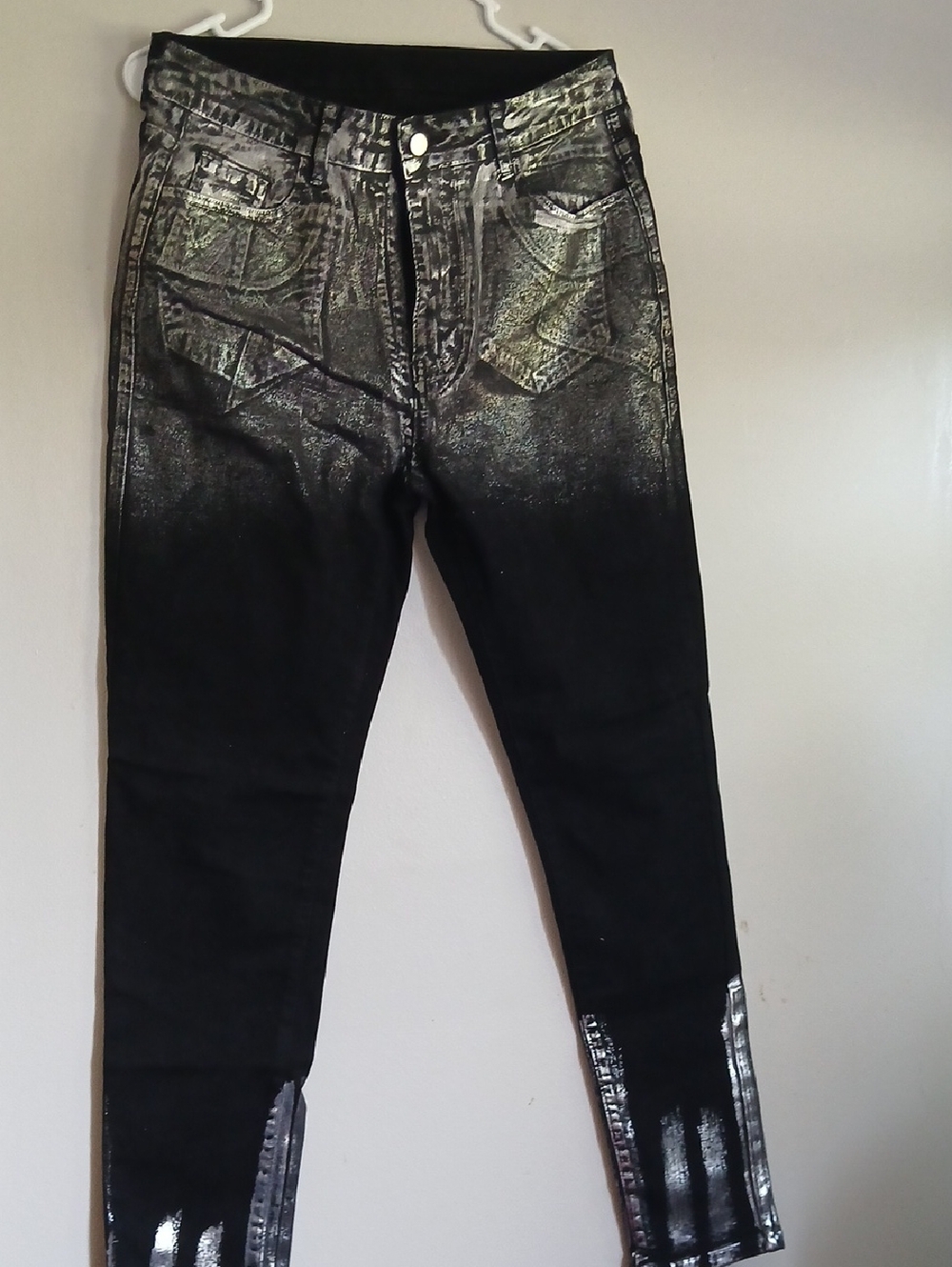 Women’s Black Metallic Ombre Jeans